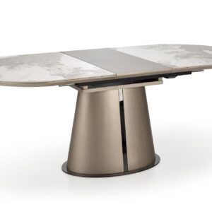 ROBINSON jatkettava pöytä, beige marmori / cappuccino / musta