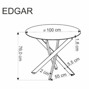EDGAR-ruokapöytä - pähkinäpuu, musta