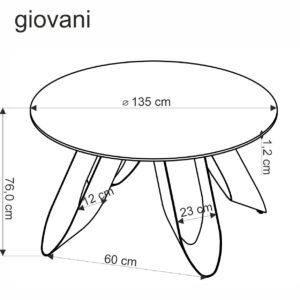 GIOVANI pyöreä pöytä, vihreä marmori / musta