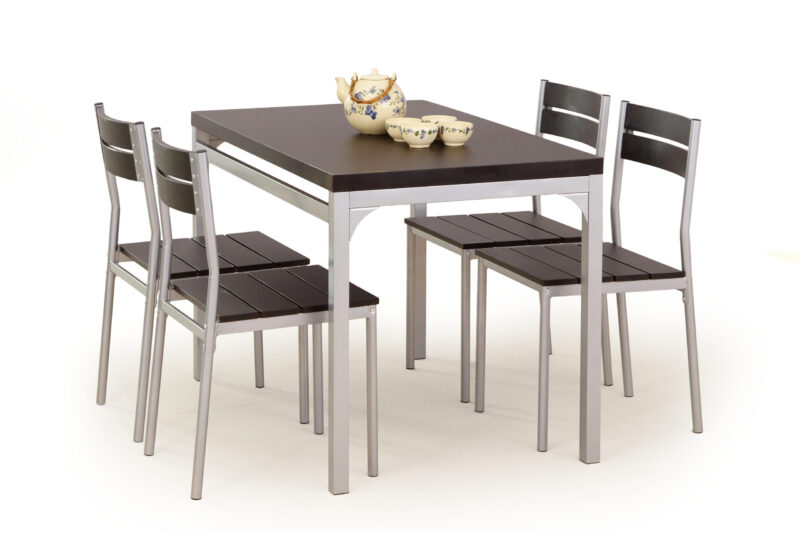 MALCOLM pöytä + 4 tuolia väri: wenge