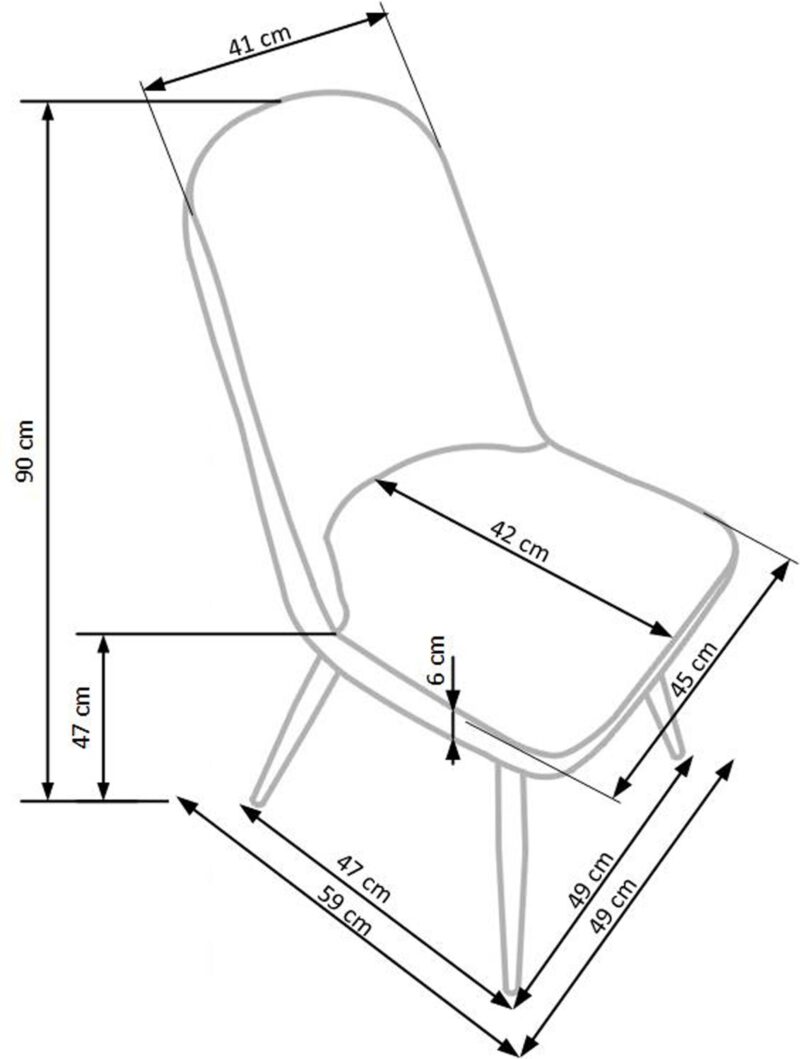 K214 tuoli, väri: tumma kerma / hunajatammi