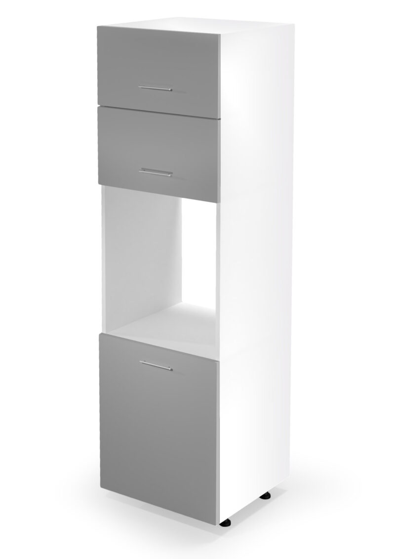 VENTO DP-60/214 korkea tavarakaappi, väri: valkoinen / vaaleanharmaa