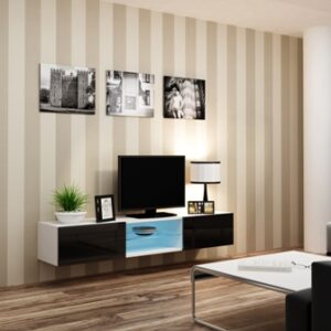 TV-taso VIGO GLASS etulevyt- 2 kpl/ musta
