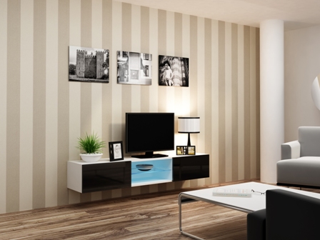 TV-taso VIGO GLASS etulevyt- 2 kpl/ musta