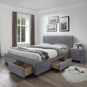 Sänky MODRIS 3 laatikoilla, harmaa