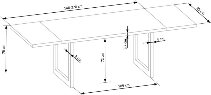 RADUS 140 pöytä massiivipuuta