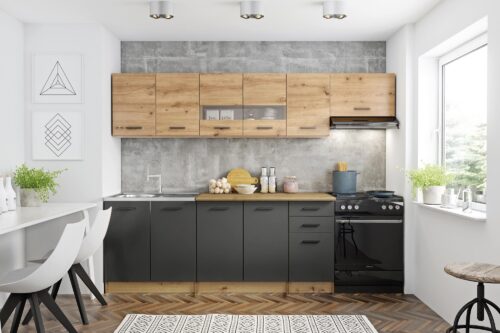 PERŁA 260 - ARTISAN OAK/DARK GRAY