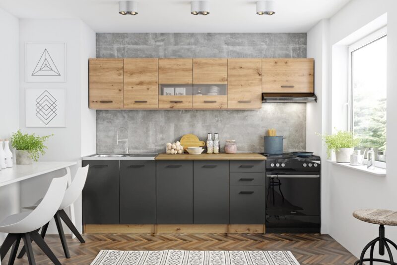 PERŁA 260 - ARTISAN OAK/DARK GRAY