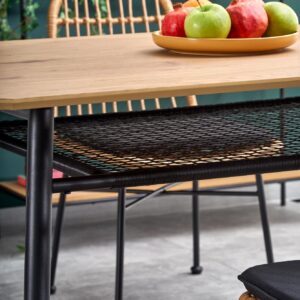 JACKSON-pöytä, väri: kansi - kultatammi, jalat - musta