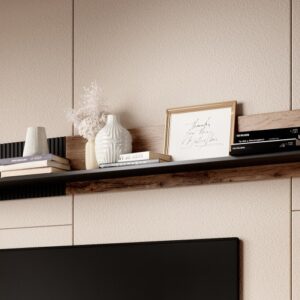 Hylly RAVENO P-2, tammi / musta