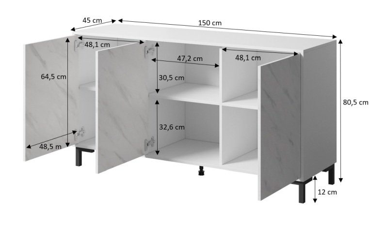 MARMO KOM 150/3D valkoinen