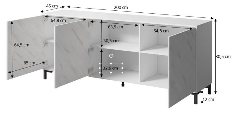 MARMO KOM 200/3D valkoinen