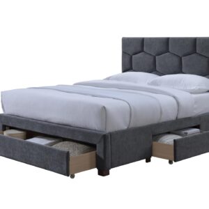 Sänky HARRIET, harmaa sametti