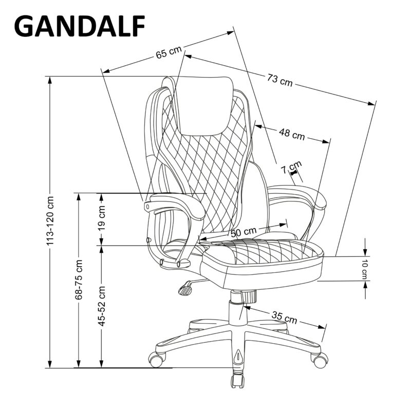 GANDALF tuoli, musta/harmaa