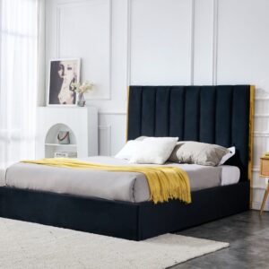 Sänky PALAZ 160, musta / kultainen