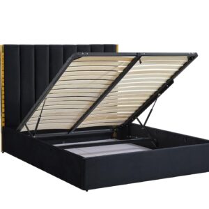 Sänky PALAZ 160, musta / kultainen