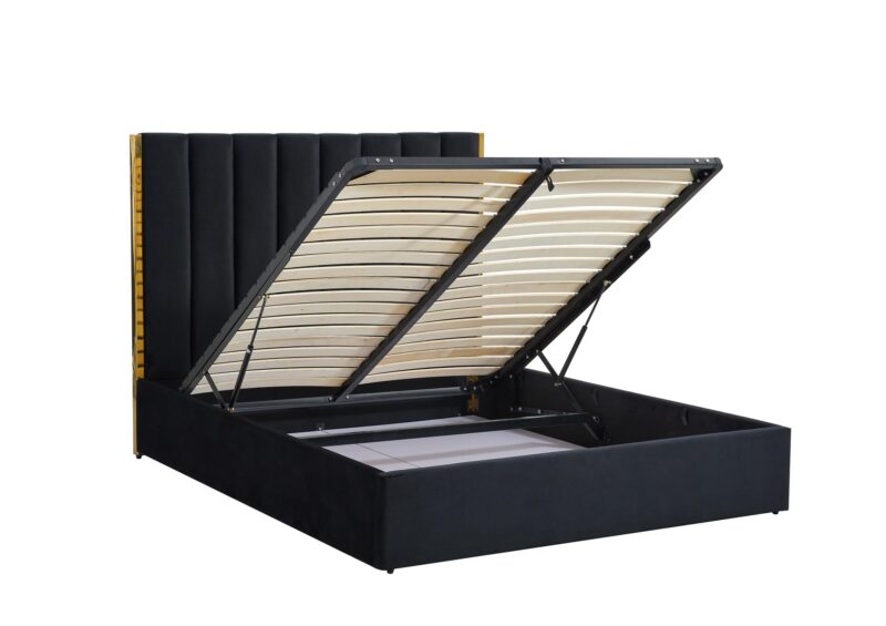 Sänky PALAZ 160, musta / kultainen