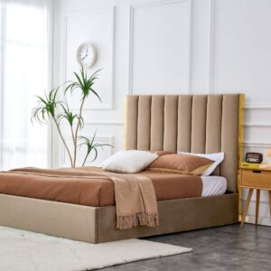 Sänky PALAZ 160, beige / kultainen