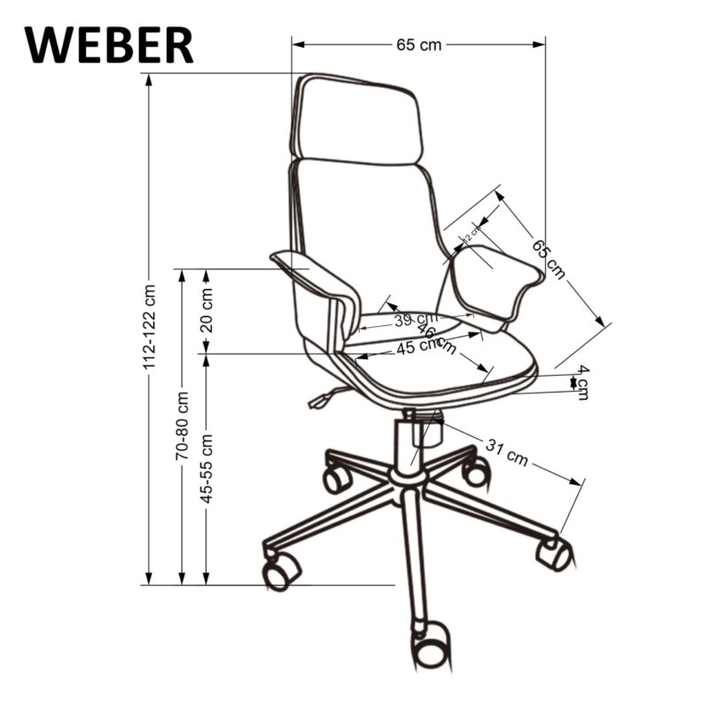 WEBER tuoli, pähkinä / musta