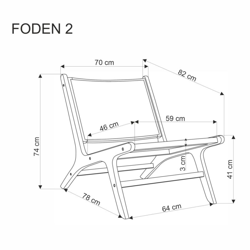 FODEN 2 vapaa-ajan tuoli, luonnollinen