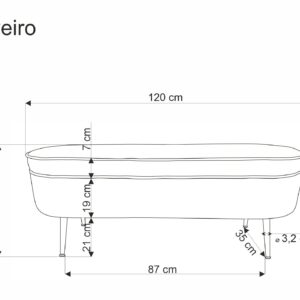 AVEIRO penkki säilytystoiminnolla, kermainen