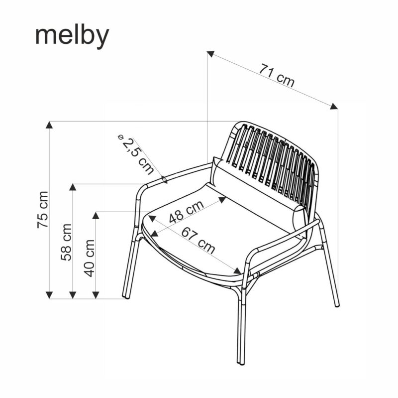MELBY vapaa-ajan tuoli, musta/harmaa