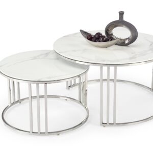 Kahvilatikoott MERCURY, hopea / valkoinen marmori