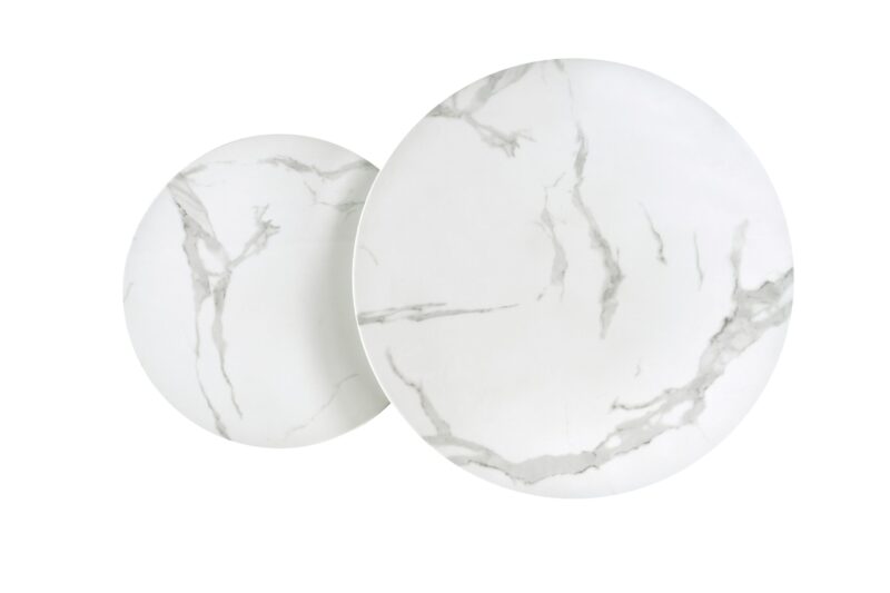 Kahvilatikoott MERCURY, hopea / valkoinen marmori