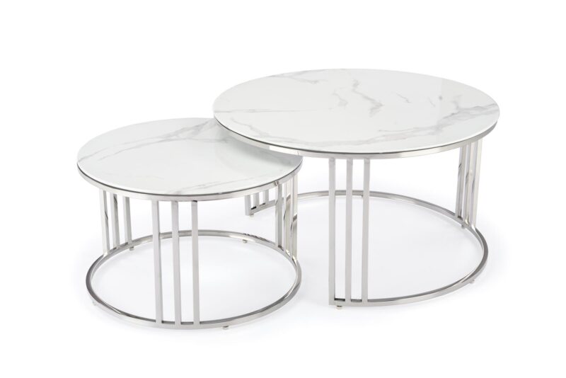 Kahvilatikoott MERCURY, hopea / valkoinen marmori