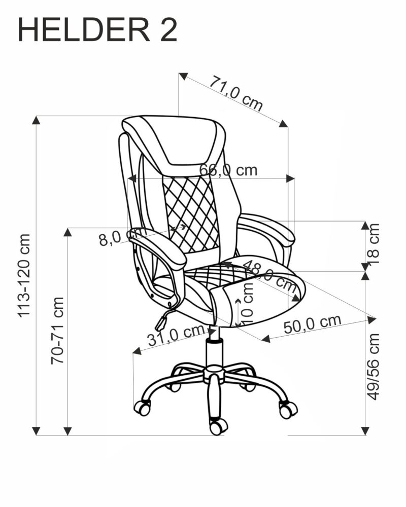 HELDER 2 Executive o.chair: harmaa