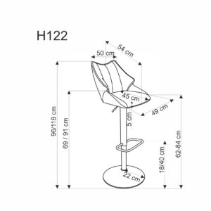 H122 baarijakkara, musta/harmaa