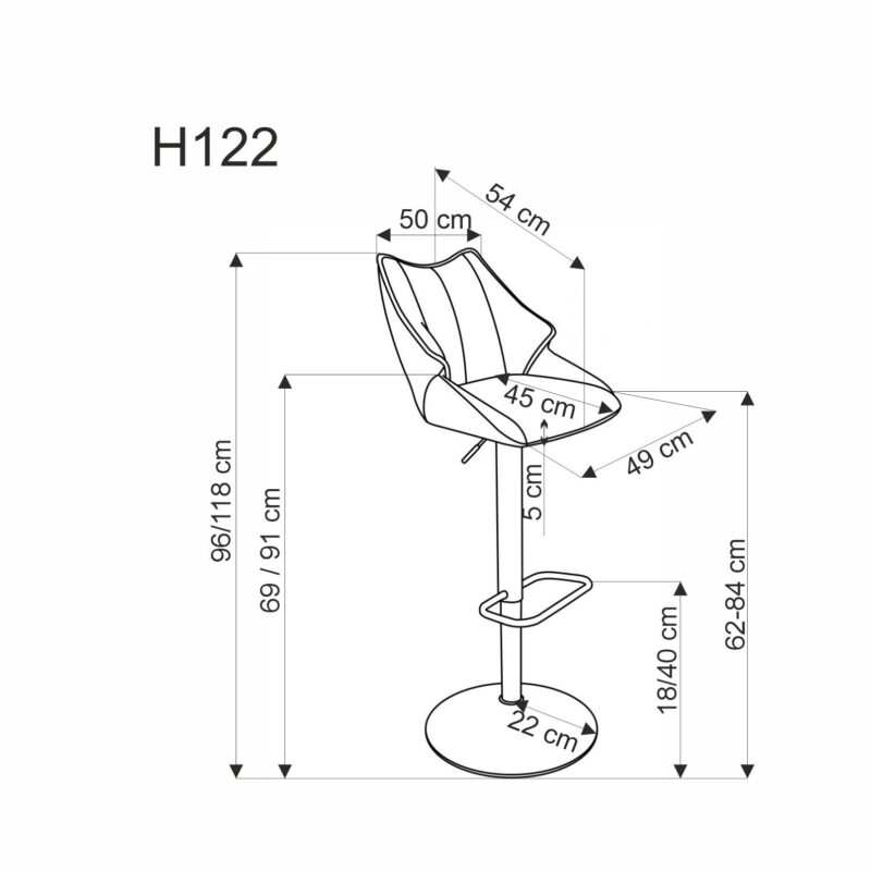 H122 baarijakkara, musta/harmaa