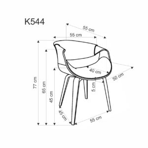 K544 tuoli, harmaa / pähkinä