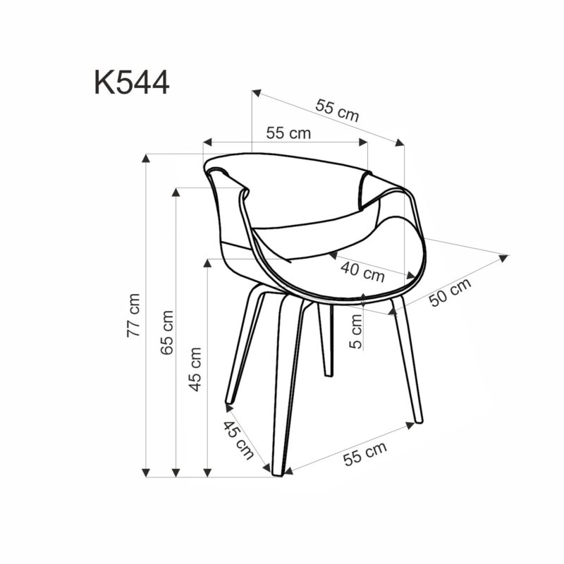 K544 tuoli, musta / pähkinä