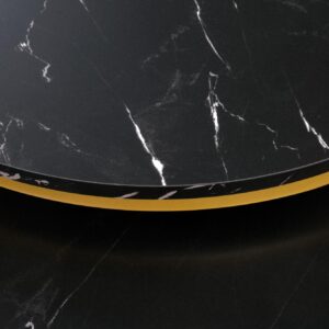 Kahvilapöytäsetti PAOLA 2, kultainen / musta marmori