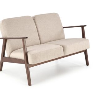 MILANO 2S sohva, beige CASTEL#15 / tumma pähkinä