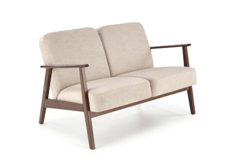 MILANO 2S sohva, beige CASTEL#15 / tumma pähkinä