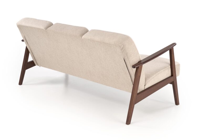 MILANO 3S sohva, beige CASTEL#15 / tumma pähkinä