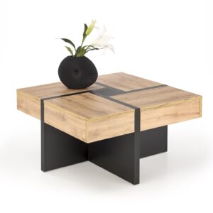 Kahvipöytä SEVANO, tammi / musta