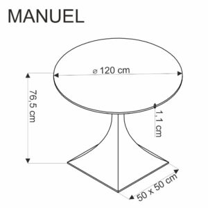 MANUEL pyöreä pöytä, musta marmori / musta
