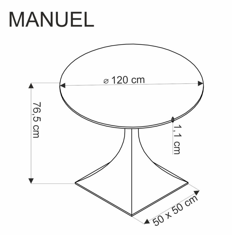 MANUEL pyöreä pöytä, musta marmori / musta