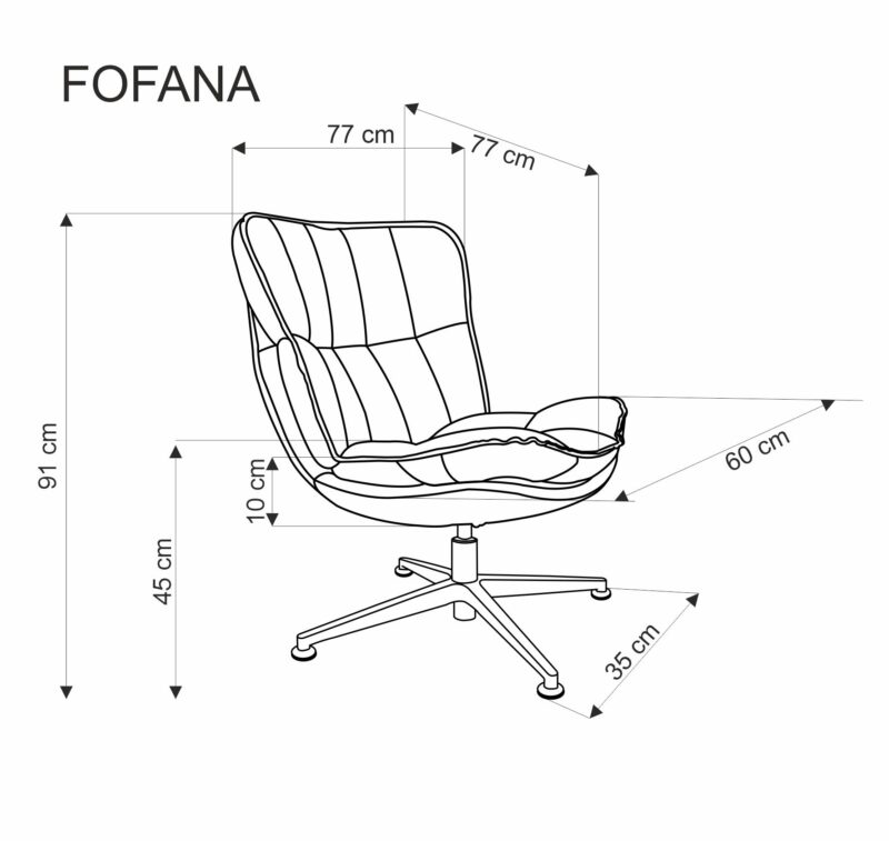 FOFANA vapaa-ajan tuolin väri: kerma