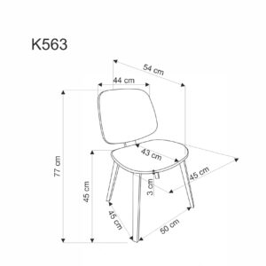 K563 tuoli, pähkinä / harmaa / musta