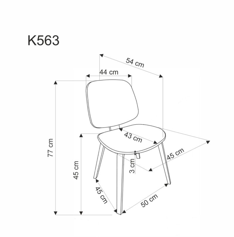 K563 tuoli, pähkinä / harmaa / musta