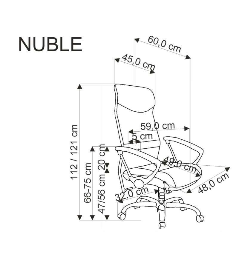 NUBLE-työtuoli, väri: musta