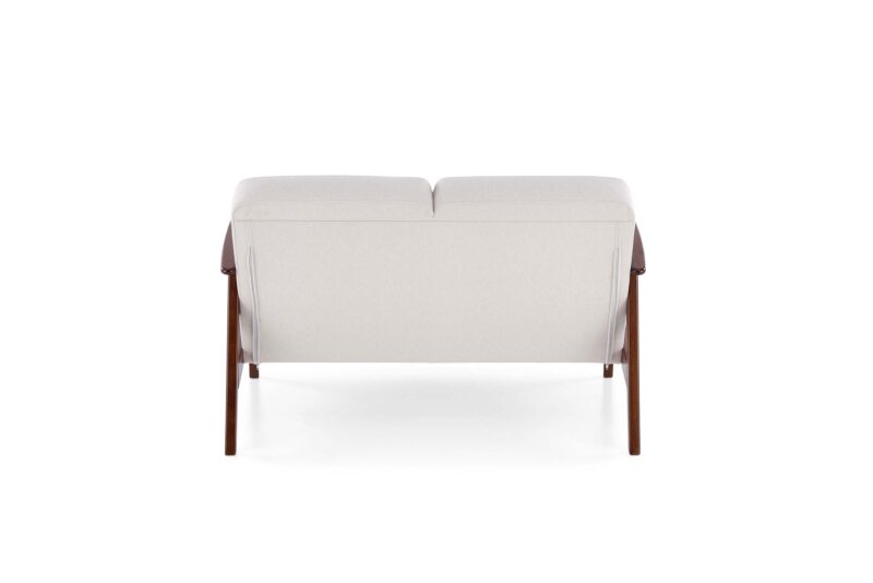 MILANO 2S sohva, vaalea beige CASTEL#04 / tumma pähkinä