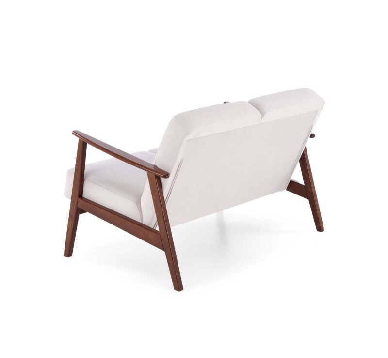 MILANO 2S sohva, vaalea beige CASTEL#04 / tumma pähkinä