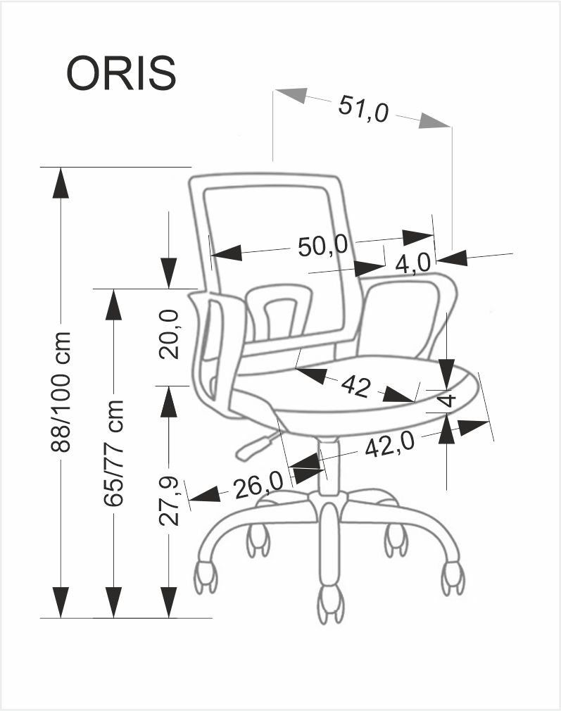 ORIS-työtuoli monivärinen