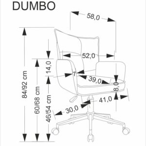 DUMBO työtuoli vaaleanpunainen