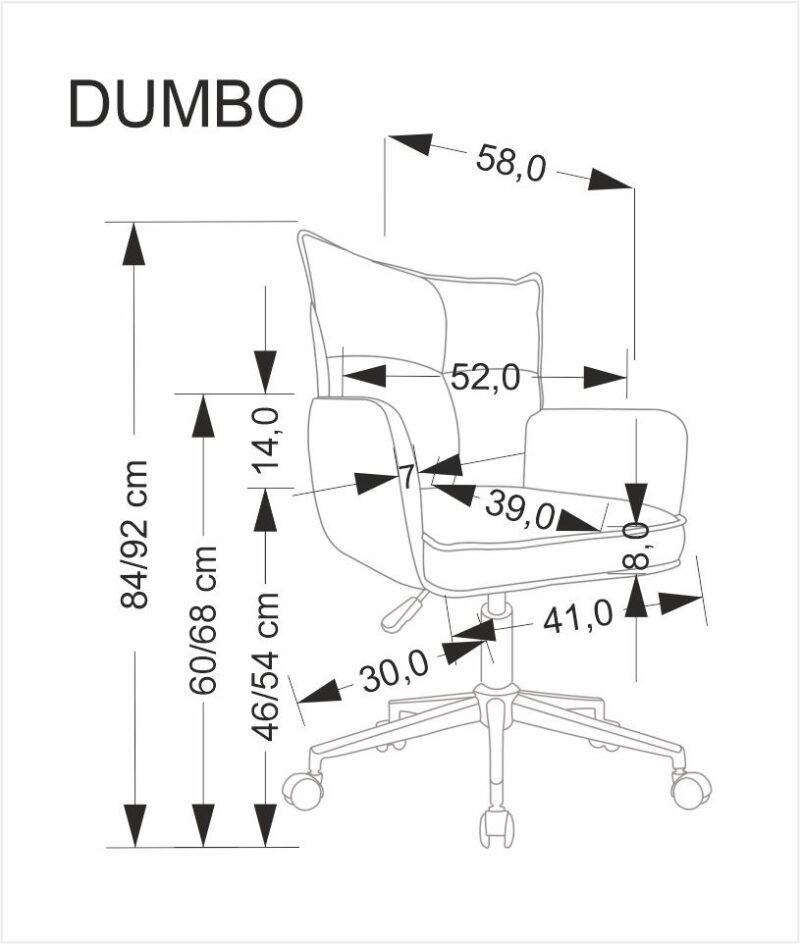 DUMBO työtuoli vaaleanpunainen